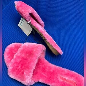 Pink Furry Sandals